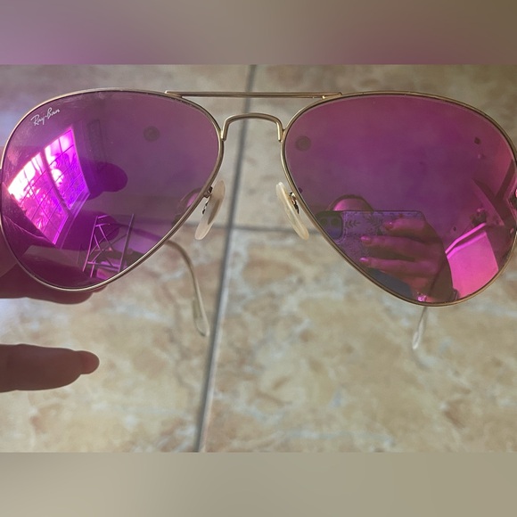Ray-Ban RB3025 AVIATOR LARGE METAL pink flashy, used good condition - Picture 2 of 4